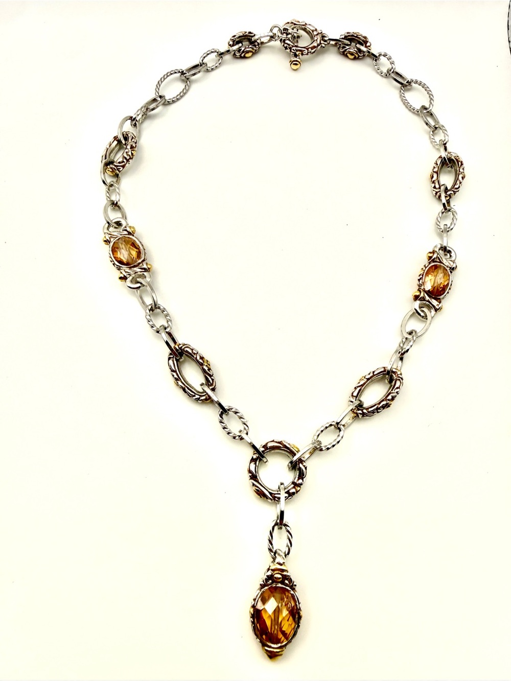 John Medeiros Champagne Stone Toggle Necklace